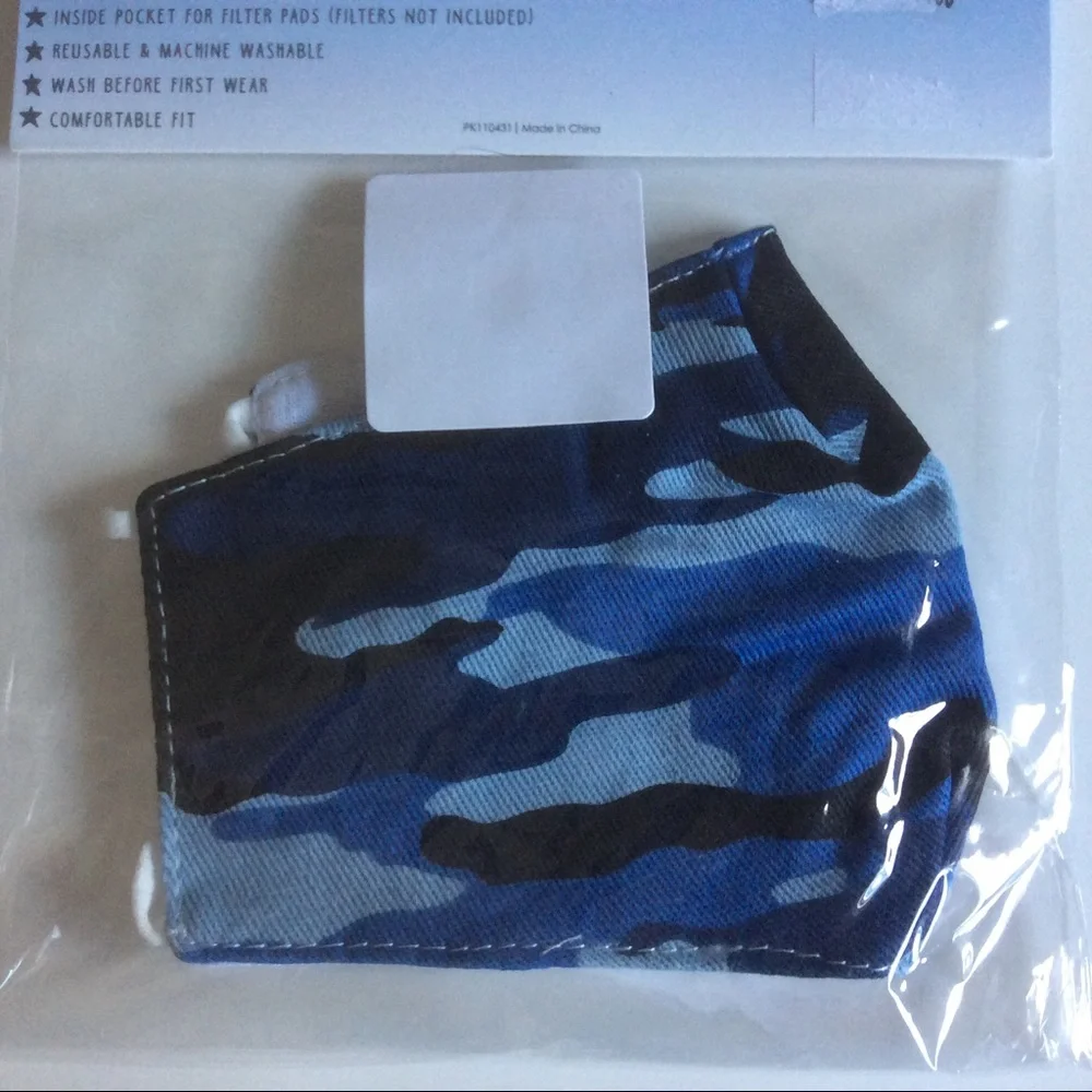 Kids Cotton Face Masks with Elastic Strap Filter Pocket Handkerchief Pattern